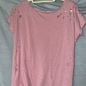 express faded pink destressed top